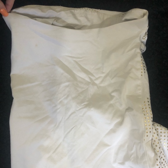 White & Gold Strapless Top - Picture 4 of 7